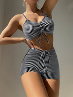 Drawstring Front Shorts Bikinis 2025 High Waist Swimsuit Women Swimwear Female Bathers Bathing Swimming Swim Suit Beachwear