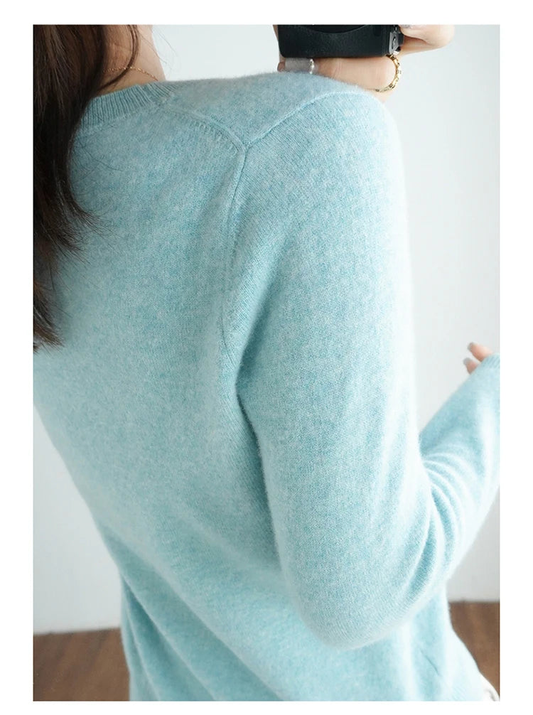Autumn And Winter Thin Sweater Women's Round Neck Pullover Casual Knitted Top Women's Short Underlay Fashion 18 Colors