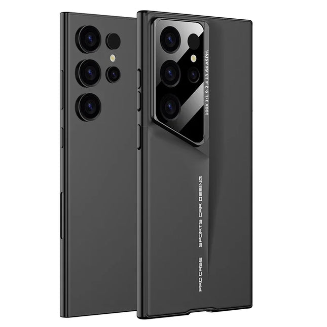 Ultrathin Blade Mecha Hard PC Matte Phone Case For Samsung Galaxy S24 S23 S22 Ultra Lens Protection Frosted Shockproof Cover