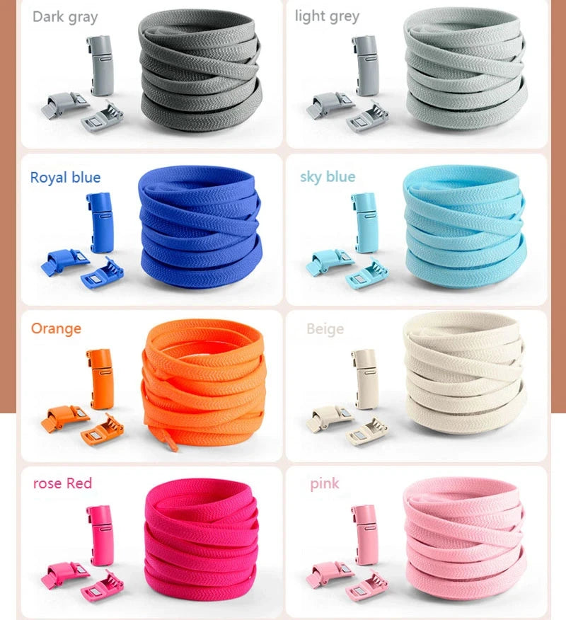 Magnetic Locking Shoelaces without ties Sneakers elastic laces  Children Adults Quick On/Off Shoelaces Shoe accessories 1 Pair