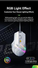 Inphic Pg1 Wired Mouse Gaming Mouse RGB Light Emitting   Macro Programming 12800DPI  6 Keys Computer Mouse For Office Home