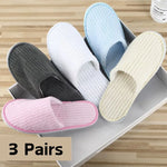 3 Pairs/Set Closed Toe Non-slip Hotel Slippers High Quality Disposable Hotel Bathroom Slippers Indoor Guest Travel Slippers Hot
