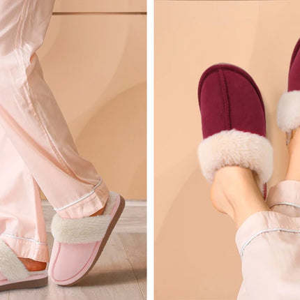 Comwarm Fluffy Winter Slippers For Women Furry Fuzzy Home Shoes Faux Fur House Plush Slippers Indoor Warm Comfy Mute Flats Slide