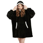 Winter Hoodies Sweatshirt Women Men Pullover Fleece Giant TV Oversized Blanket with Long Flannel Sleeves