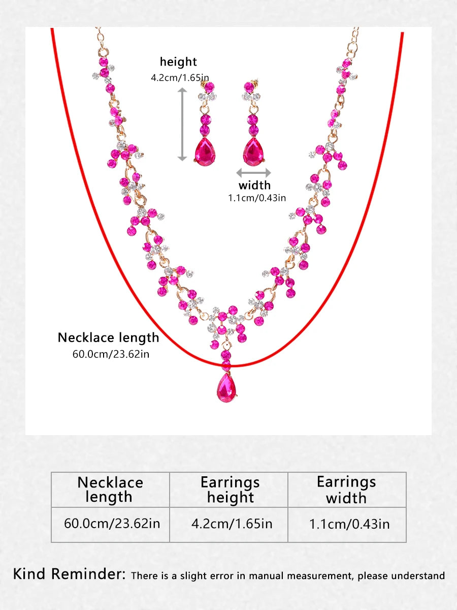 Itacazzo Fashion Bridal Jewelry Set, Fashionable Necklace/Earrings Suitable for Women's Wedding and Party Occasions