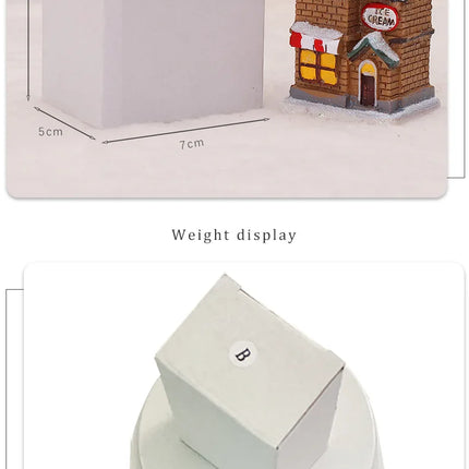 1~6pcs LED Night Light Christmas Ornaments 2024 Luminous Castle Snow House Sculpture Xmas Decoration for Home New Year Navidad