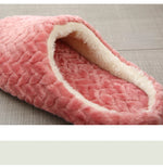 Women Winter Home Fur Slippers Cartoon Cat Non-Slip Soft Warm House Indoor Bedroom Men Couples Boys Girl Memory Foam Floor Shoes