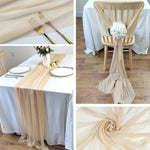 Chiffon Table Runner Sheer Fabric Silk for Boho Sheer Fabric Wedding Arch Overlay Draping Decoration Birthday Party Table Decor