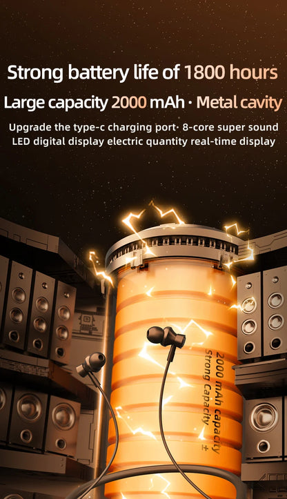 BT-8 New Wireless Bluetooth Earphones Headphones Outdoor Sports Headset 5.3 With Display Button Control Earbuds for Muisc