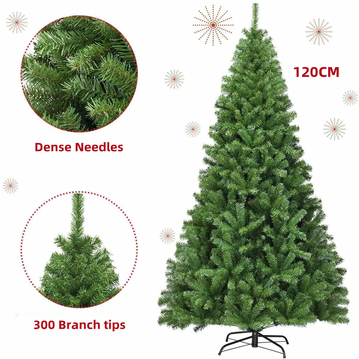 [UK STOCK] 90cm-210cm Christmas tree PVC Green Tree Christmas Artificial Tree,Christmas tree Indoor Outdoor DIY Christmas tree
