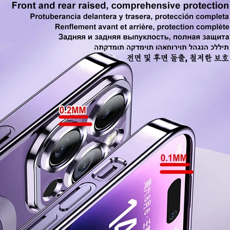 Magnetic Case For iPhone 17 16 15 14 13 12 11 Pro Max Plus Wireless Charge Cover With Lens Protector