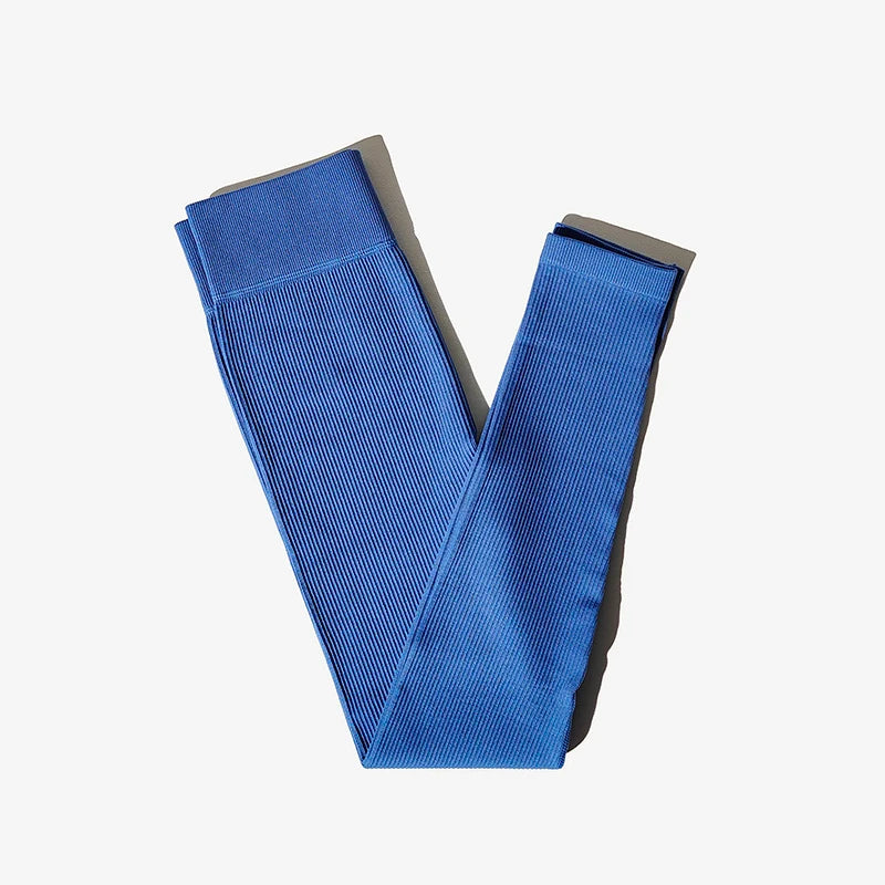 New Ribbed Seamless Yoga Pants High Waist Gym Leggings Sport Women Fitness Female Legging Tummy Control Running Tights