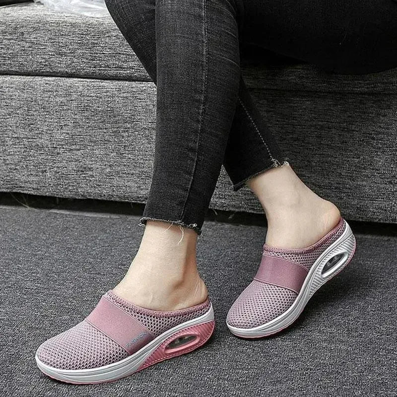 Women Wedge Breathable Slippers 2024 Summer Anti-slip Premium Sandals Vintage Casual Female Platform Shoes Plus Size Slides