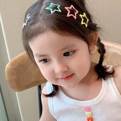 10pcs/set Cute Colorful Star Waterdrop Shape Hair Clips For Girls Children Lovely Hair Decorate Hairpins Kids Hair Accessories