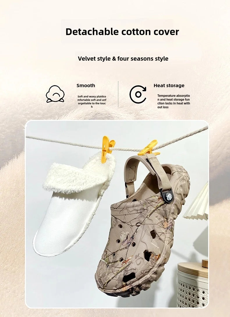 YRZL Mens Slippers Sandals for Men Clogs Autumn Winter Bedroom Plush Home Cotton Slipper Cute Warm Non-slip Indoor Women Slipper