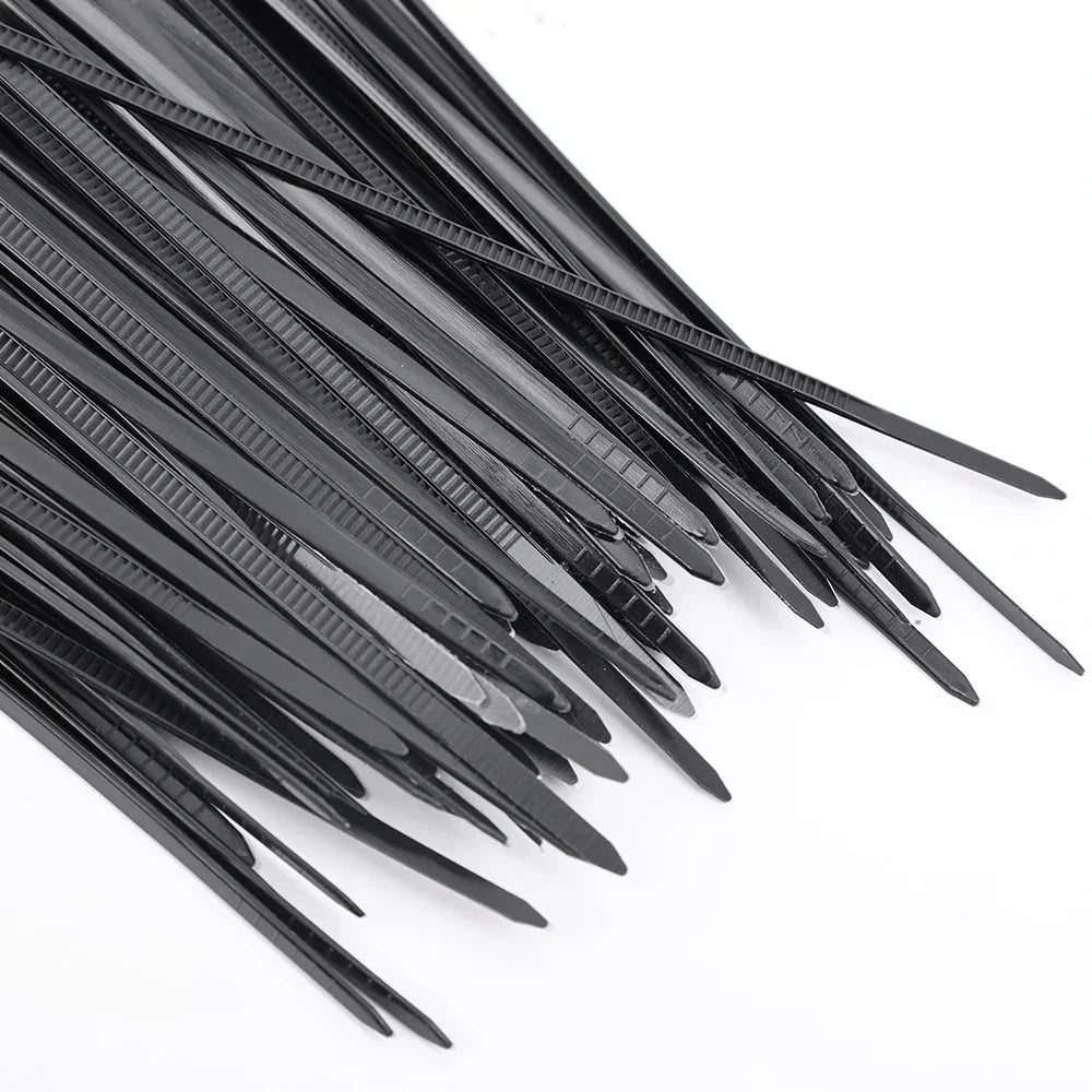 500/100Pcs Wholesale Plastic Nylon Cable Ties Self-locking Cord Straps Adjustable Cables Fastening Loop Home Office Wire Zip Tie