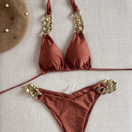 RUOTONGSEPT New Sexy Bikini 2023 Triangle Bathing Suit for Women Brazilian  Bikini Set 2-piece Halter Swimwear Push Up Swimsuit