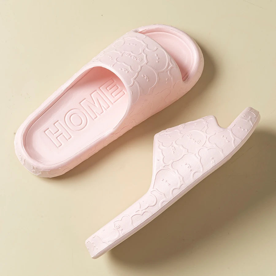 Summer Cute Bear Printting Women Slippers Indoor Bathroom Non-slip Thick Soft Sole Sandals Exquisite Beach Cool Outdoor Shoes
