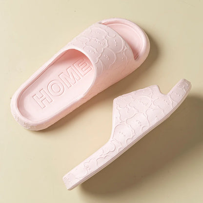 Summer Cute Bear Printting Women Slippers Indoor Bathroom Non-slip Thick Soft Sole Sandals Exquisite Beach Cool Outdoor Shoes