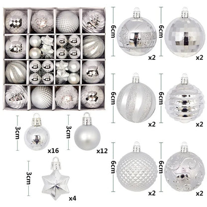 6Pcs 6CM Christmas Balls Decorations Christmas Tree Ornaments Ball Hanging Pendants Home Party Decor 2024 New Year Navidad Decor