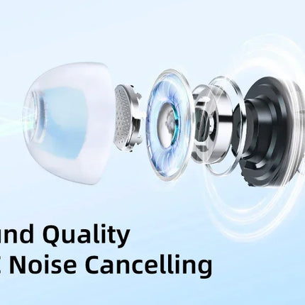 Wireless earphone Bluetooth earbuds Transparent Digital Display TWS Mecha Style For Acefast T8 Sports Headphones