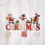 Wooden Christmas Hanging Pendants Gnome Santa Claus Merry Christmas Decoration for Home Xmas Tree Ornaments 2024 New Year Gifts