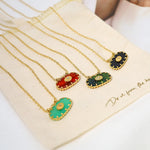 YACHAN 18K Gold Plated Stainless Steel Pendant Necklaces for Women Trendy Colorful Acrylic Charm Y2K Jewelry