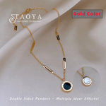 Classic Fashion Stainless Steel Roman Digital Wafer Pendant Necklace 2025 Fashion Jewelry Christmas Party Women's Sexy Necklace