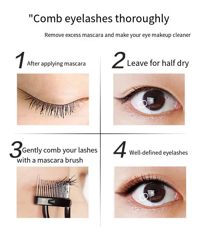 Eyelash Separator Metal Teeth Straight Eyelash Curler Beauty Makeup Stainless Eyelash Brush Comb Mascara Curl Makeup Tool