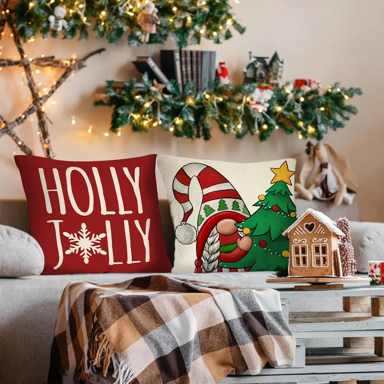 Christmas decoration pillowcase Merry Christmas New Year Gift Christmas Dwarf Pillow Cover Home Room Sofa Cushion Cover