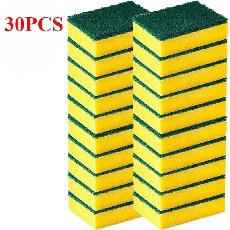 30/5pcs Magic Cleaning Sponges Double-sided Reusable Kitchen Sponge Wipes Pan Pot Dishwashing Scouring Pads Brush Clean Tools