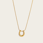 YACHAN New In U-Shaped Stainless Steel Pendant Necklace for Women 18K Gold Plated Waterproof Snake Chains Trendy Jewelry