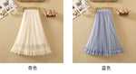 Tutu Tulle Long Maxi Skirt Women Fashion 2023 Korean Cute Pink High Waist Pleated Skirt Mesh Female Lady Aesthetic Faldas