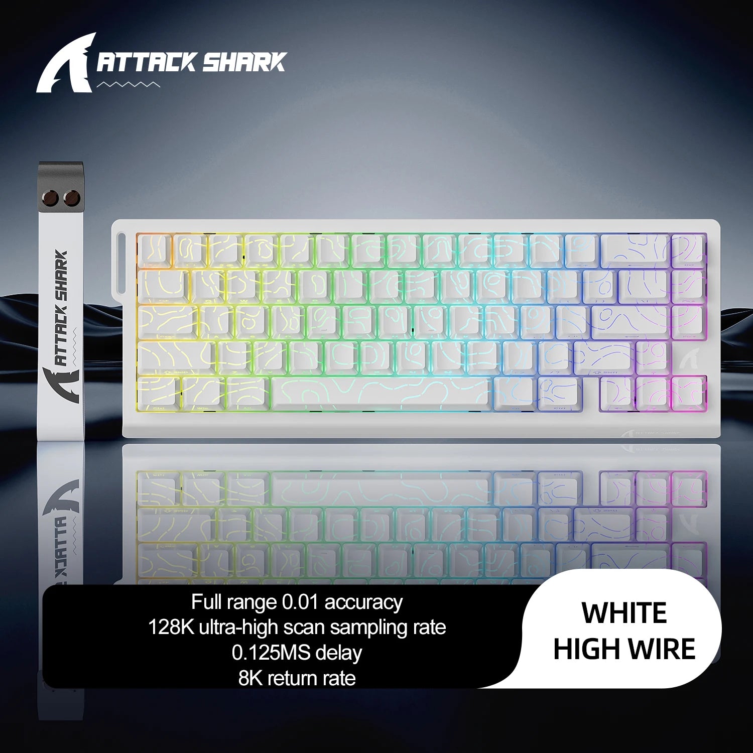 X68HE ATTACK SHARK Magnetic Gaming Keyboard Mechanical Wired for Pro Gaming 0.01mm Rapid Trigg 8000Hz SOCD/Rs 0.125ms 128K Rate