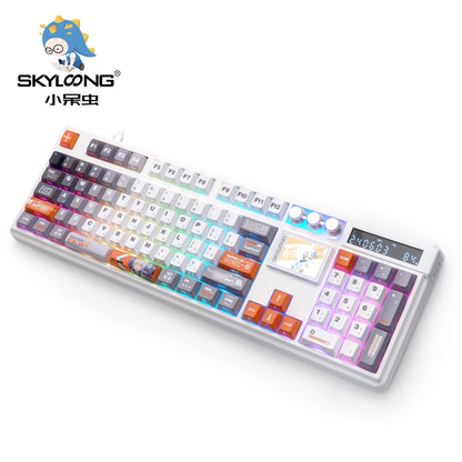 SKYLOONG GK104 Pro Full-Size 3-Mode Wireless Mechanical Keyboard with 2.0 Screen 3 Knobs Hot-Swappable Silent Switch PBT keycaps