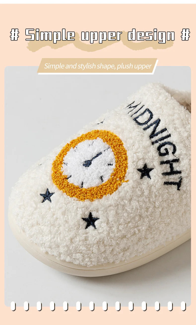 Warm Slippers  Cushion Slides Meet Me At Midnight Soft Warm Comfort Flat Cozy Fuzzy Woman House Slippers Funny Shoes