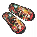 Custom Halloween Movie Terrifier Soft Memory Foam House Slippers Women Horror Clown Comfy Warm Anti-skid Sole Slipper