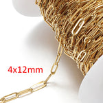 No Fade 2Meters Stainless Steel Chains for Jewelry Making DIY Necklace Bracelet Accessories Gold Chain Lips Beads Beaded Chain