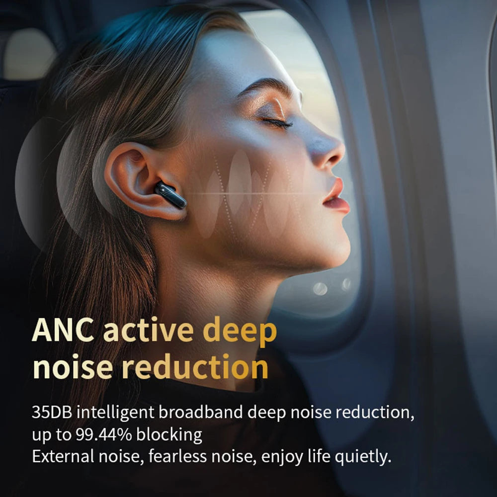 New Full Touch Screen Headphones ANC Bluetooth 5.4 Noise Cancelling Earphones HiFi Stereo Wireless In-Ear ENC Earbuds With Mic