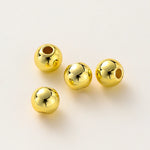 2-6mm 14k/18k Gold Plated Smooth Round Ball Brass Beads Loose Spacer Beads For DIY Jewelry Making Necklace Wholesale Findings