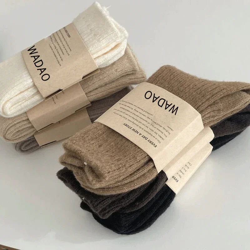 Wool Cashmere Thermal Long Sock for Women Homewear Sleeping Thicken Warm Crew Socks Women Socks Autumn Winter Calcetines Mujer