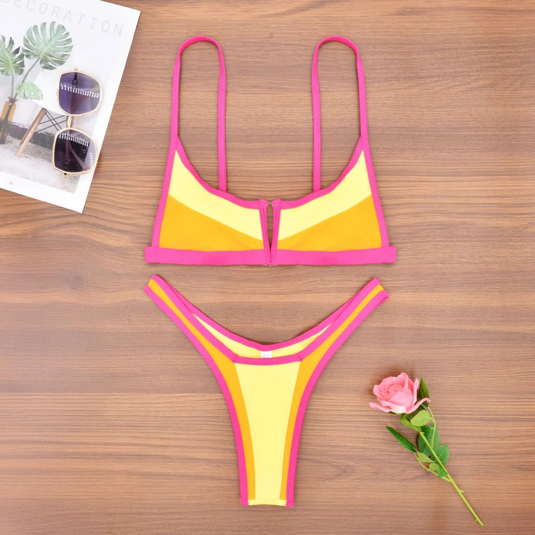 Splicing Denim V Shaped Thong Bikini Women Swimsuit Female Swimwear Two Pieces Bikini Set Bather Push Up Bathing Suit Swim Lady