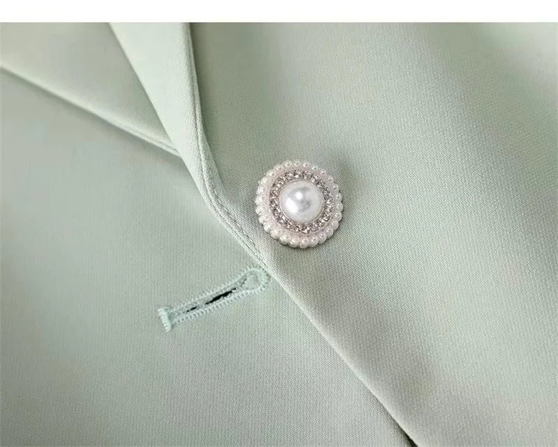 Spring Autumn Casual Suits Jacket Women 2024 New Loose White Suit Collar Thin Coat Fashion Elegant Single Buckle Blazer Female