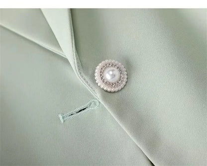 Spring Autumn Casual Suits Jacket Women 2024 New Loose White Suit Collar Thin Coat Fashion Elegant Single Buckle Blazer Female