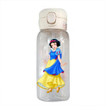 Straw 600/400ML Water Cup Princess Children Portable Plastic Mermaid Frozen Transparent Large Capacity Sport Water Bottle
