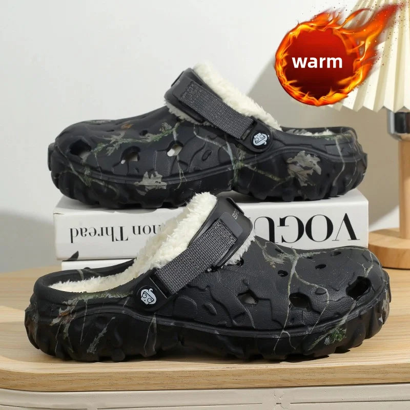 YRZL Mens Slippers Sandals for Men Clogs Autumn Winter Bedroom Plush Home Cotton Slipper Cute Warm Non-slip Indoor Women Slipper
