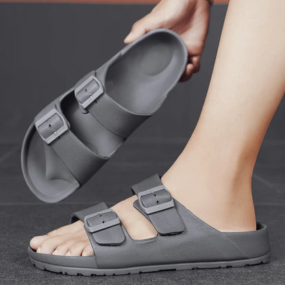 Summer Adjustable Soft Slides Slippers For Men Flat EVA Slippers Lightweight Anti Slip Slippers Size 35-47 48 49  Dropshipping