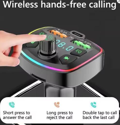 Car Charger FM Transmitter Bluetooth 5.0 – Hands-Free Calling, Dual USB & PD 3.1A Fast Charging, MP3/TF Card/U Disk/AUX Music Player