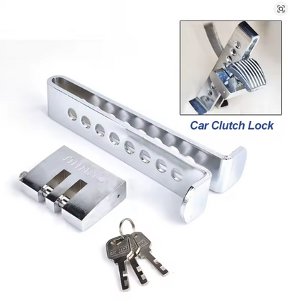 Car Clutch Lock – Universal Steering Wheel & Brake Pedal Anti-Theft Device | Stainless Steel Security Tool for Car Pedals