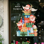 2024 Christmas Window Stickers Santa Claus Xmas Tree Cartoon Glass Decal Merry Christmas New Year Holiday Decorations for Home